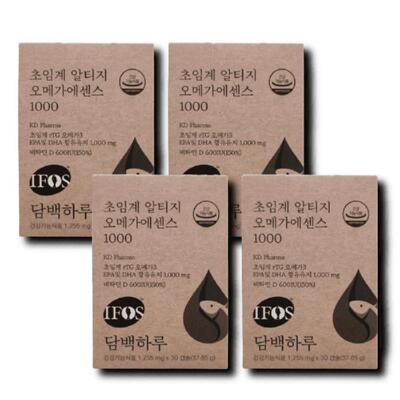 [패션플러스][기타][기타] 담백하루 오메가3 초임계 알티지 오메가 에센스 1000 4박스 (30278764)(694782_30278764)