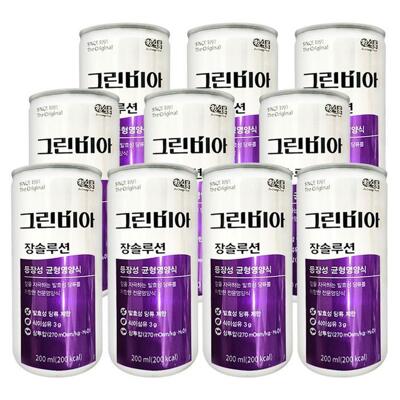 [패션플러스][정식품]정식품 그린비아 장솔루션 200ml 10캔 균형영양식 식사대용 D (44235584)(695709_44235584)