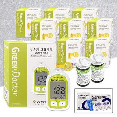 [패션플러스][녹십자]녹십자MS 그린닥터 혈당계+시험지400매+침400개+솜400매 혈당 검사지 측정지 D (35776961)(700363_35776961)