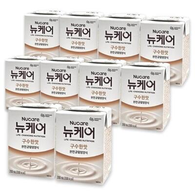 [패션플러스][유로메디]대상웰라이프 영양식 뉴케어 구수한맛 200ml 10개입 빨대 어르신 노인 병문안 환자식 식사대용 (41598045)(710386_41598045)