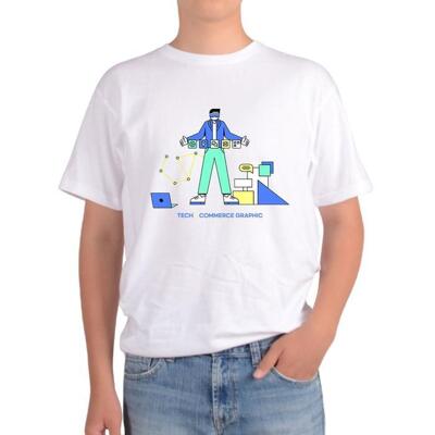 [패션플러스][주식회사 브이와이][JHQRNHEC_4B]오트밀 아동반팔티 VR 인공지능 블록체인 (27167682A)(715668_27167682A)