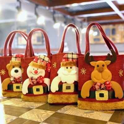[패션플러스][케이티알파쇼핑]극세사 3D 크리스마스 쇼핑백 4종 크리스마스 구디백 크리스마스 복주머니 산타주머니(717083_4537051)
