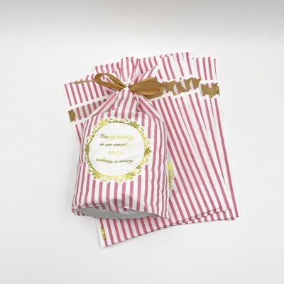 [패션플러스][케이티알파쇼핑]리본 선물포장 봉투 답례품 구디백 핑크 ST 50매[YYH-WCODE](719188_5081868)