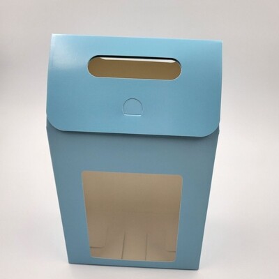 [패션플러스][케이티알파쇼핑]투명창 손잡이 종이 선물 상자 구디백 블루대형1개[YYH-WCODE](719188_5082055)