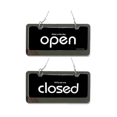 [패션플러스][럭키투데이]아트 OPEN/CLOSED 양면사용 스텐 표지판 검정 310x160x10 (40917858)(725495_40917858)
