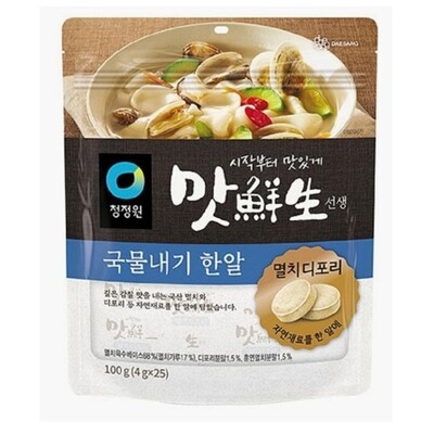[패션플러스][케이티알파쇼핑]청정원 맛선생 멸치디포리 국물내기 한알 100g(25개입) 1+1 총2개맛있는 간편식 한국식품.(743407_10134481)
