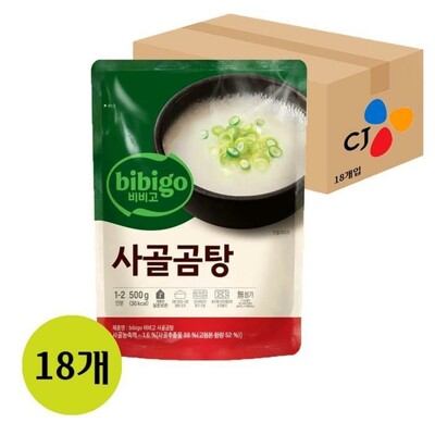 [패션플러스][케이티알파쇼핑][CJ제일제당] 비비고 사골곰탕 500g X 18개 사골육수.(743792_4167110)