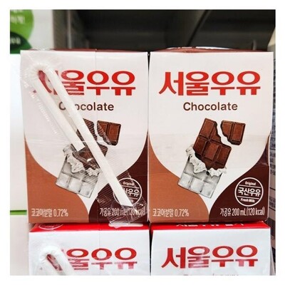 [패션플러스][케이티알파쇼핑][에이알비티] 서울 초코 멸균우유 200ml X 4개입 x 2개 49764.(743802_9040831)