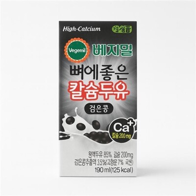 [패션플러스][케이티알파쇼핑][웰빙창고] 베지밀 뼈에좋은 칼슘두유 검은콩 190ml 72팩.(743805_7720149)