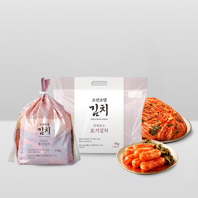 [패션플러스][피코크]조선호텔 특제육수 포기김치 4kg + 총각김치 1.5kg.(744288_2558554)