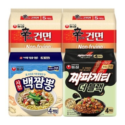 [패션플러스][케이티알파쇼핑]신라면건면 10개+짜파게티 더블랙 4개+사천백짬뽕 4개 총18개_6415287.(771616_6415287)
