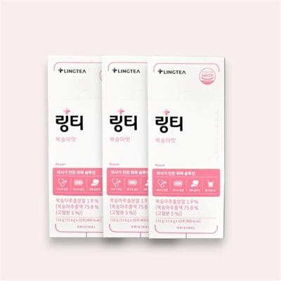 [패션플러스][링티]링티 복숭아맛 3박스 (10포) 수분보충 물에 타마시는 분말 (49924405)(777319_49924405)