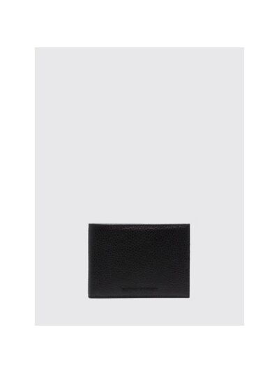 [海外配送] 26SSエンポリオ アルマーニ タンブルレザーコインパース半財布 Y4R166Y068E 80001 Black