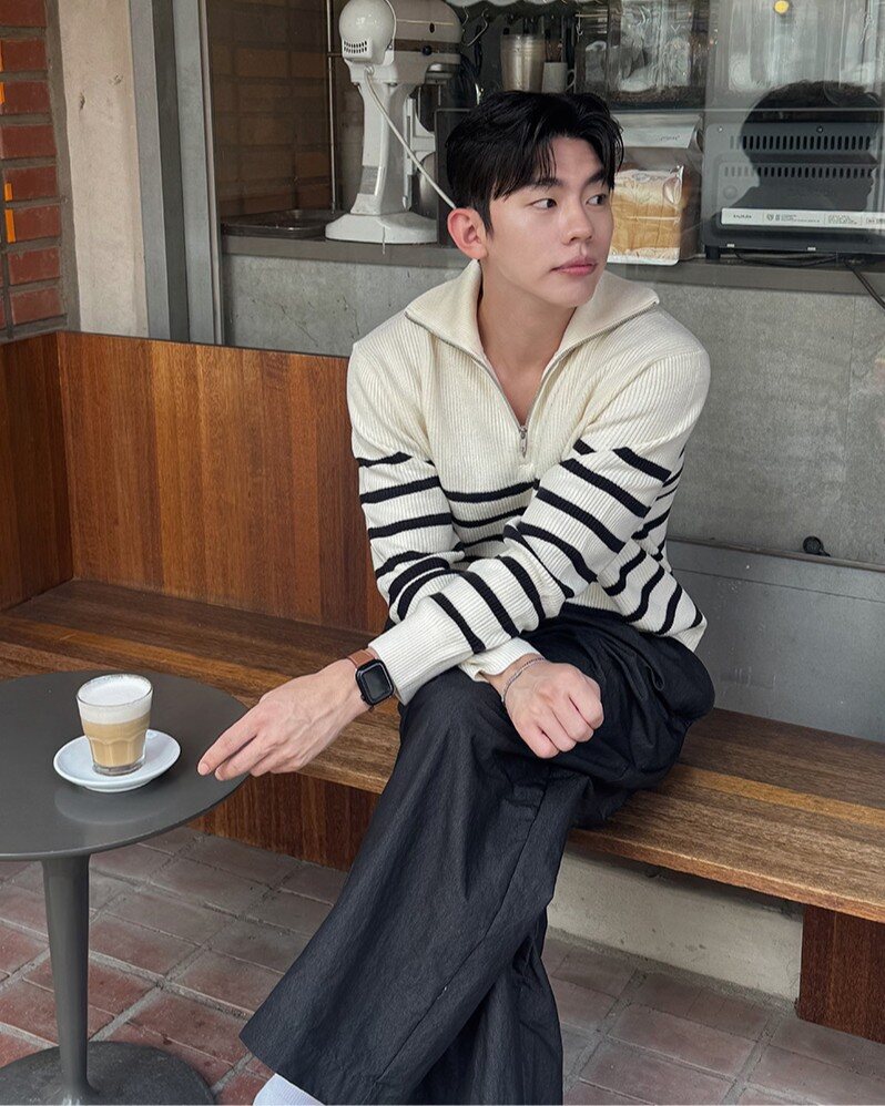 하프 집업 니트